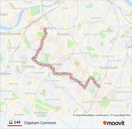 249 Bus Line Map