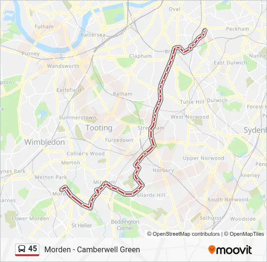 45 Route: Schedules, Stops & Maps - Camberwell Green (Updated)