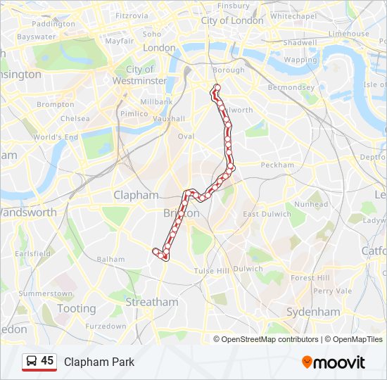 Cct Bus Schedule Route 45 45 Route: Schedules, Stops & Maps - Clapham Park (Updated)