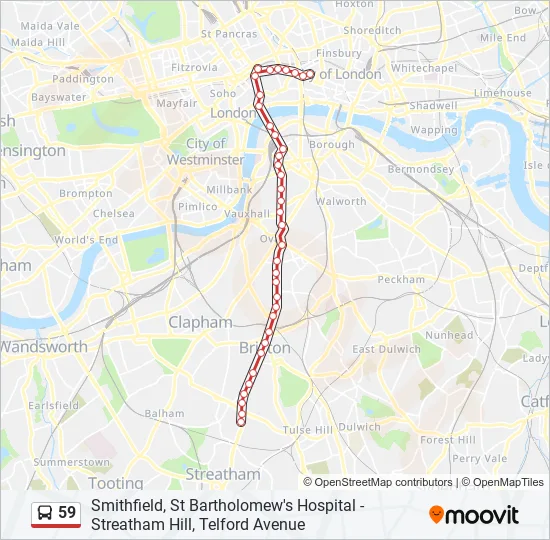 Bus 59 Route Map 59 Route: Schedules, Stops & Maps - Euston (Updated)