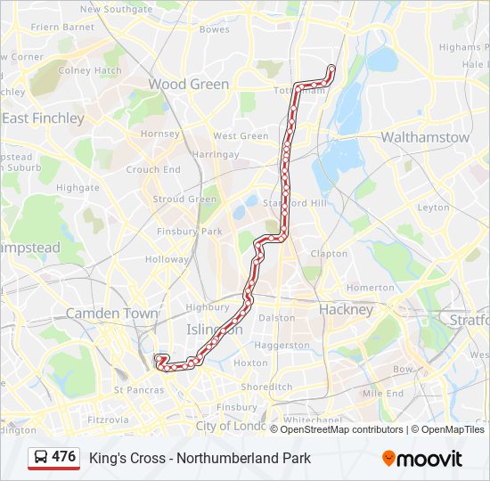 476 Route: Schedules, Stops & Maps - Northumberland Park (Updated)