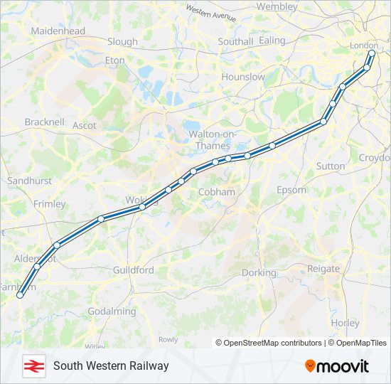 south western railway Route: Schedules, Stops & Maps - Farnham (Updated)