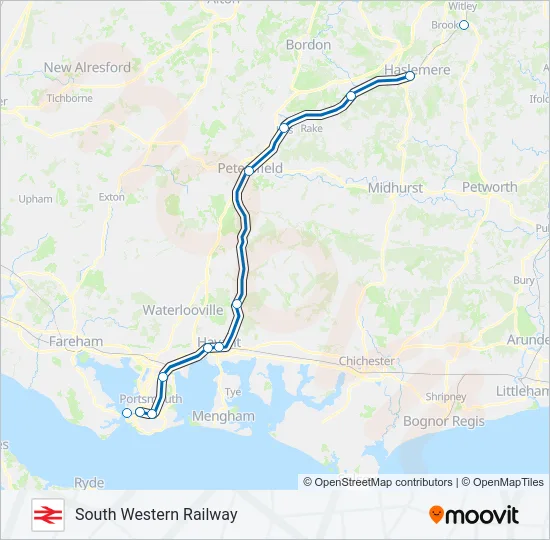 Waterloo Train Line Map South Western Railway Route: Schedules, Stops & Maps - Haslemere (Updated)