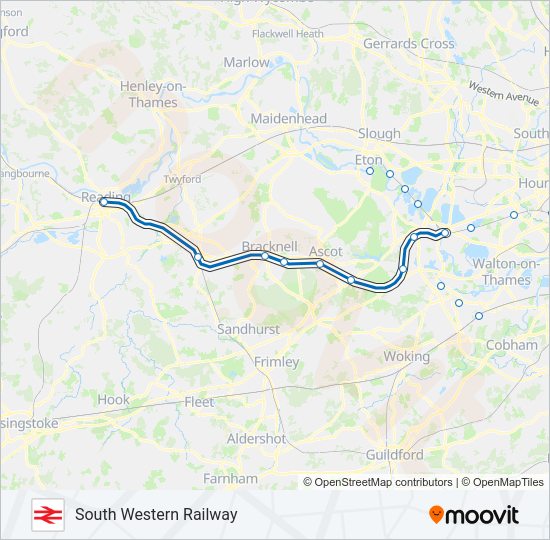 Vauxhall Train Line Map South Western Railway Route: Schedules, Stops & Maps - Staines (Updated)