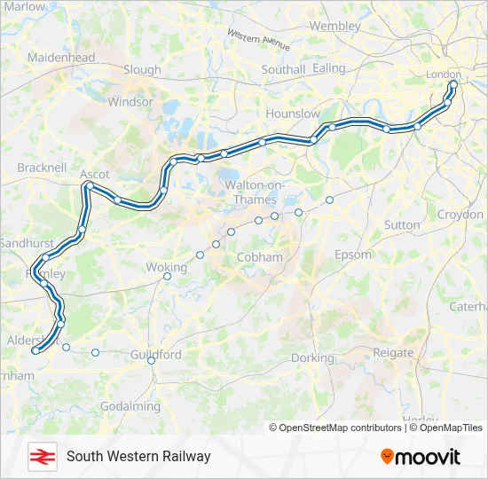 SOUTH WESTERN RAILWAY Route: Schedules, Stops & Maps - Aldershot (Updated)