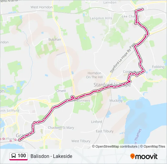 100 Bus Line Map