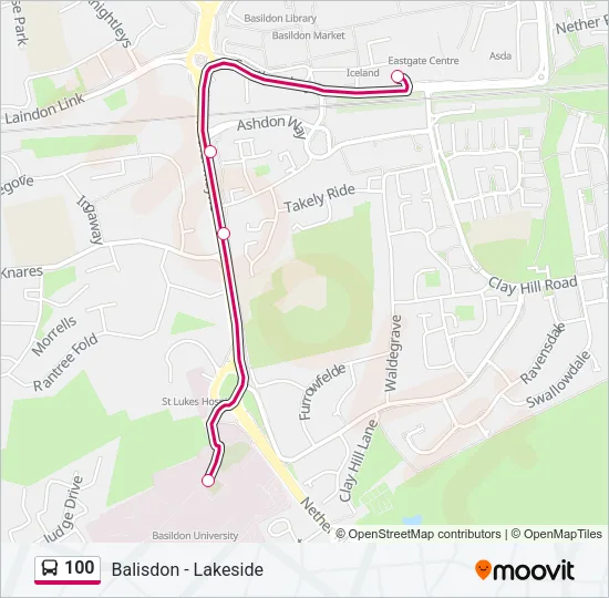 100 Bus Line Map