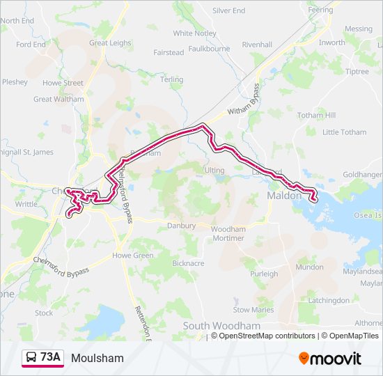 73A bus Line Map