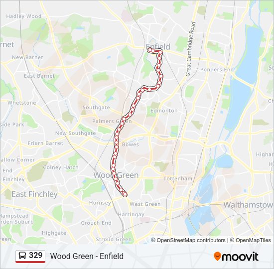 329 Bus Line Map