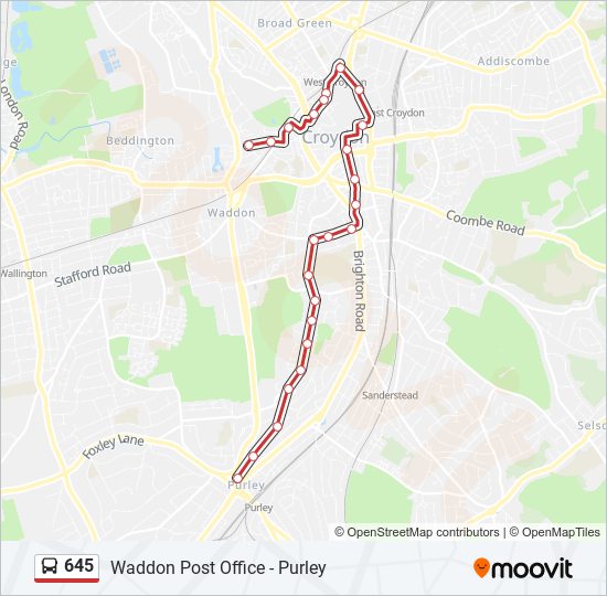 645 bus Line Map