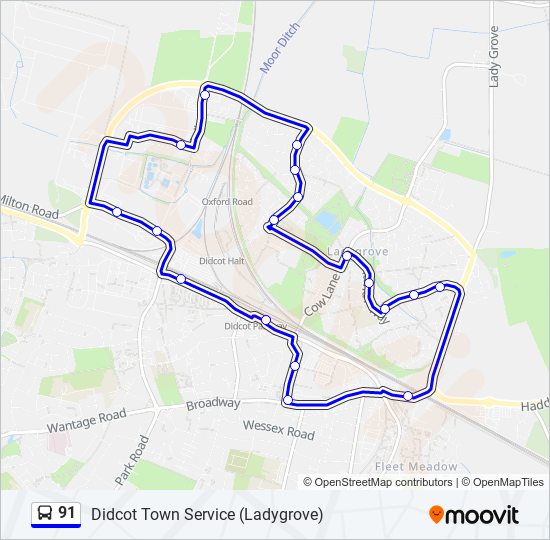 91 Route Schedules Stops Maps Didcot Updated 