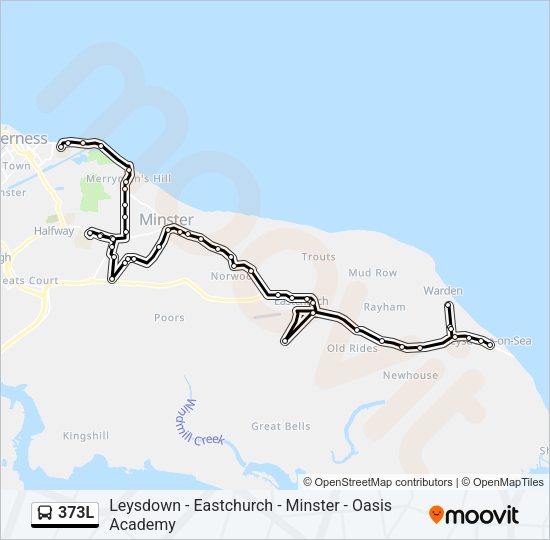 373L Bus Line Map