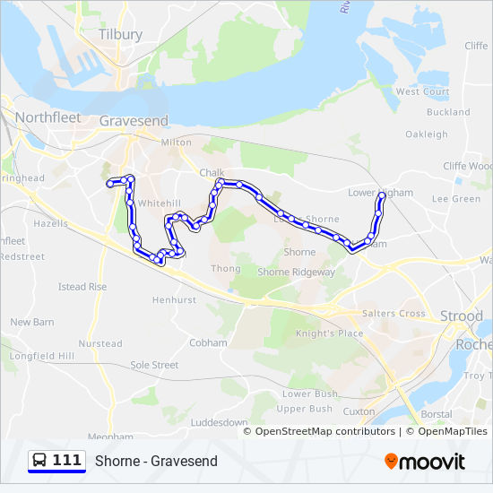 Bus 111 Route Map 111 Route: Schedules, Stops & Maps - Lower Higham (Updated)