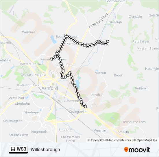 WS3 Bus Line Map
