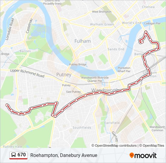 670 bus Line Map