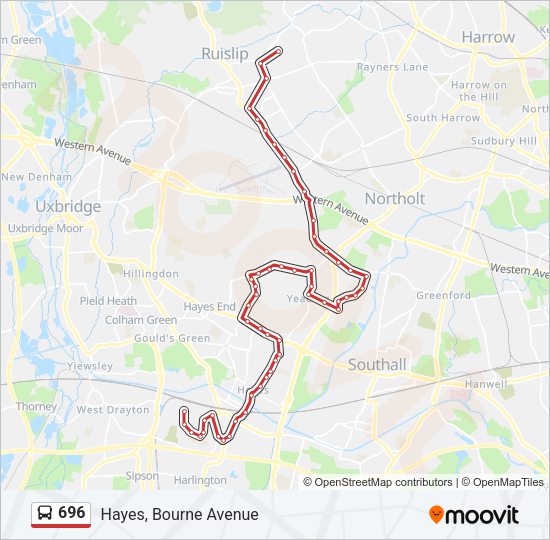696 Bus Line Map