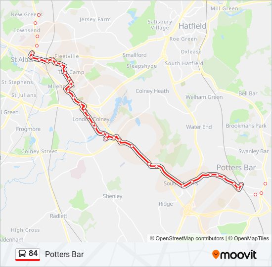 84 bus Line Map