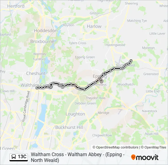 13C Bus Line Map