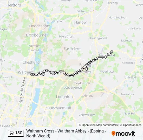 13C Bus Line Map