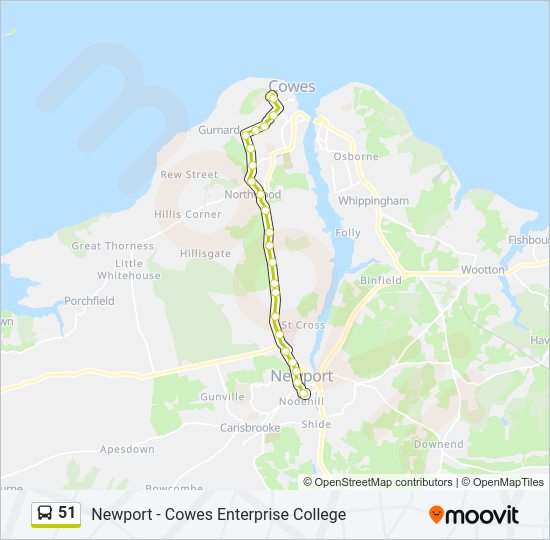 51 Bus Line Map