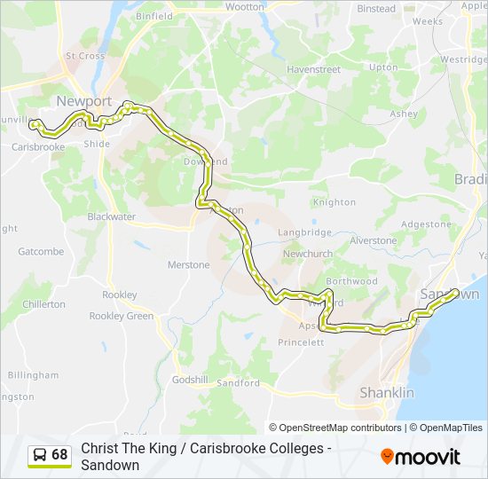 68 Bus Line Map