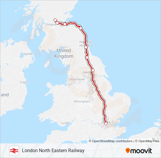 North East Railway Map London North Eastern Railway Route: Schedules, Stops & Maps - Stirling  (Updated)