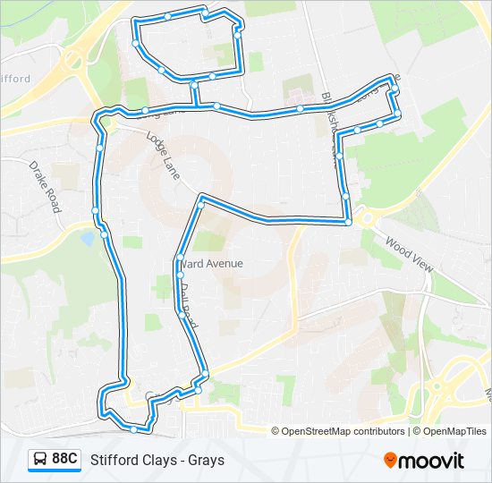 88C Bus Line Map