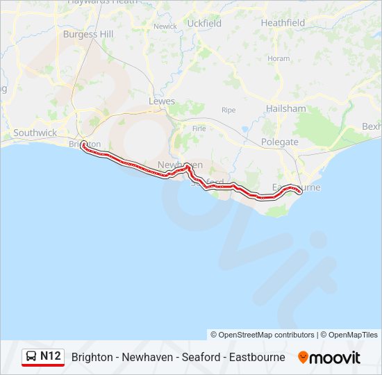 N12 Bus Line Map