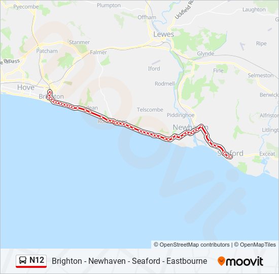 N12 bus Line Map