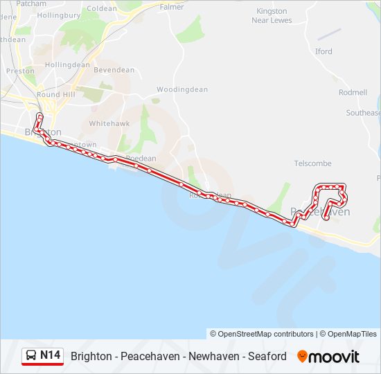 N14 Postcode n14 Route: Schedules, Stops & Maps - Brighton (Updated)