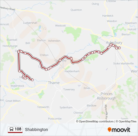 108 Route: Schedules, Stops & Maps - Shabbington (Updated)