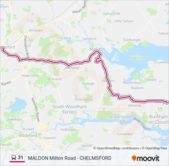 31 bus Line Map