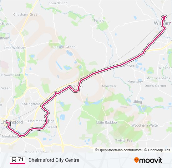 71 bus Line Map