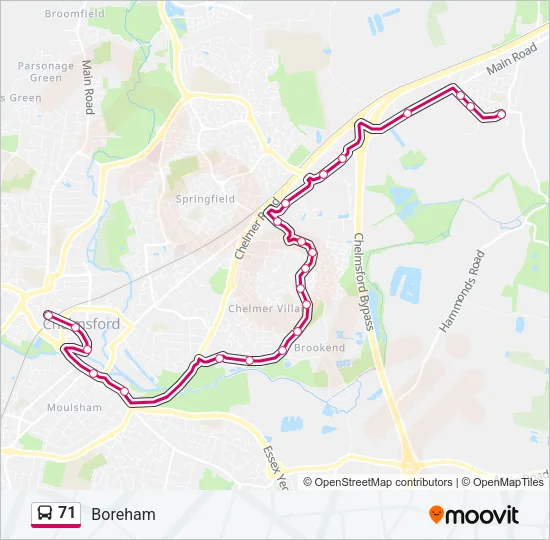 71 Bus Line Map