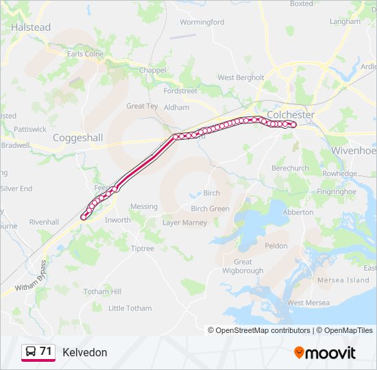 71 Bus Line Map