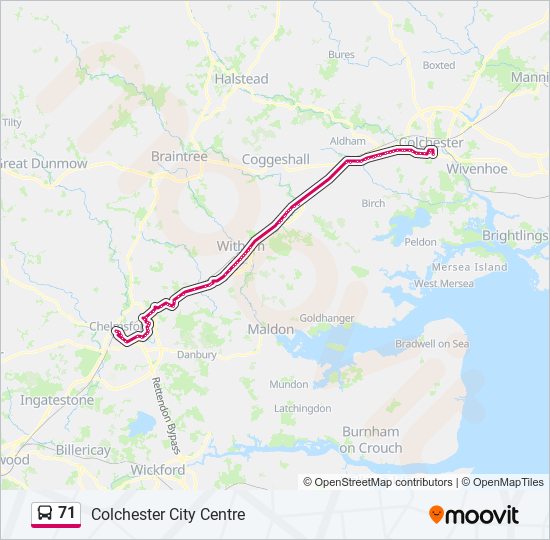 71 bus Line Map
