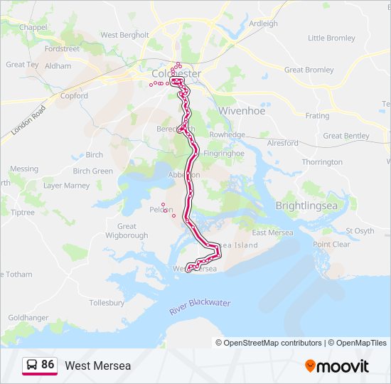 86 Bus Line Map