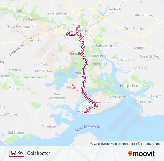 86 Bus Line Map