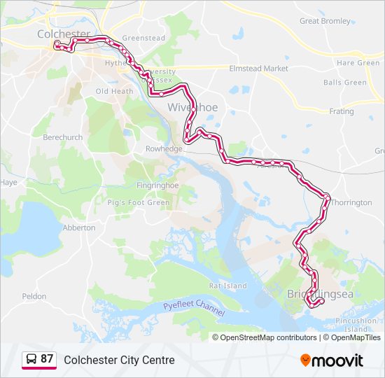 87 Bus Line Map