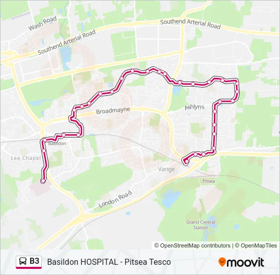 B3 Bus Line Map