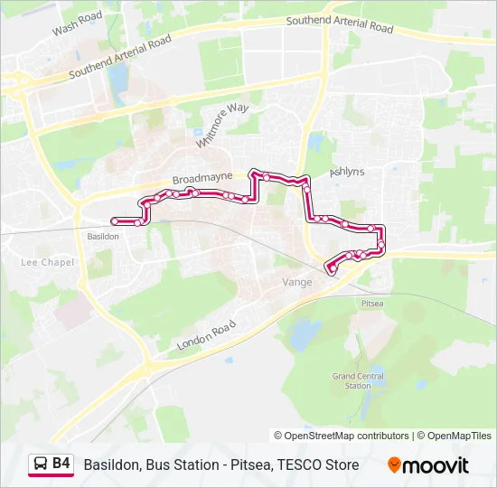 B4 Bus Line Map
