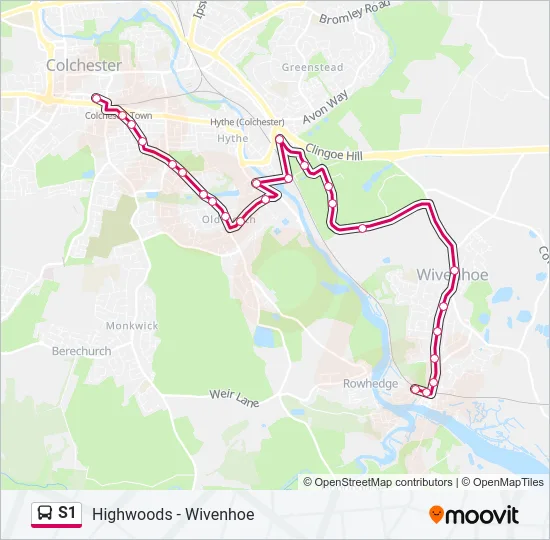 S1 Bus Line Map