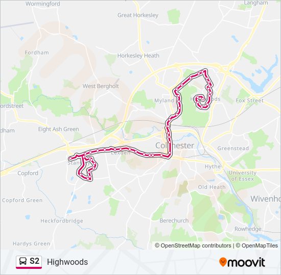 S2 bus Line Map