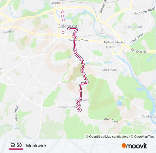 S8 Route Schedules Stops And Maps Monkwick Updated