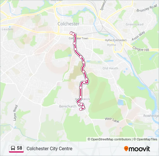S8 Bus Line Map