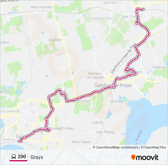 200 Bus Line Map
