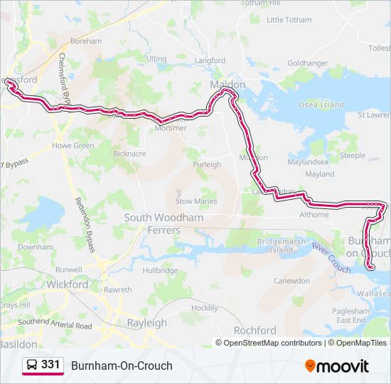 331 bus Line Map