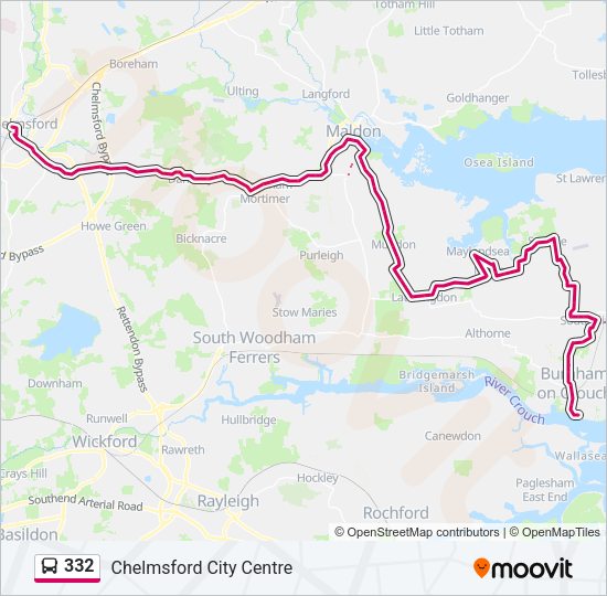 332 Bus Line Map