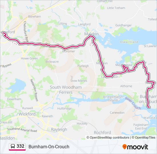 332 Route: Schedules, Stops & Maps - Burnham-On-Crouch (Updated)