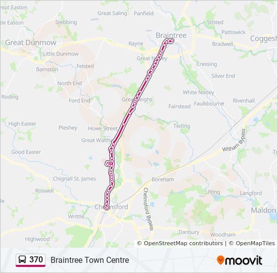 370 Route: Schedules, Stops & Maps - Braintree Town Centre (Updated)